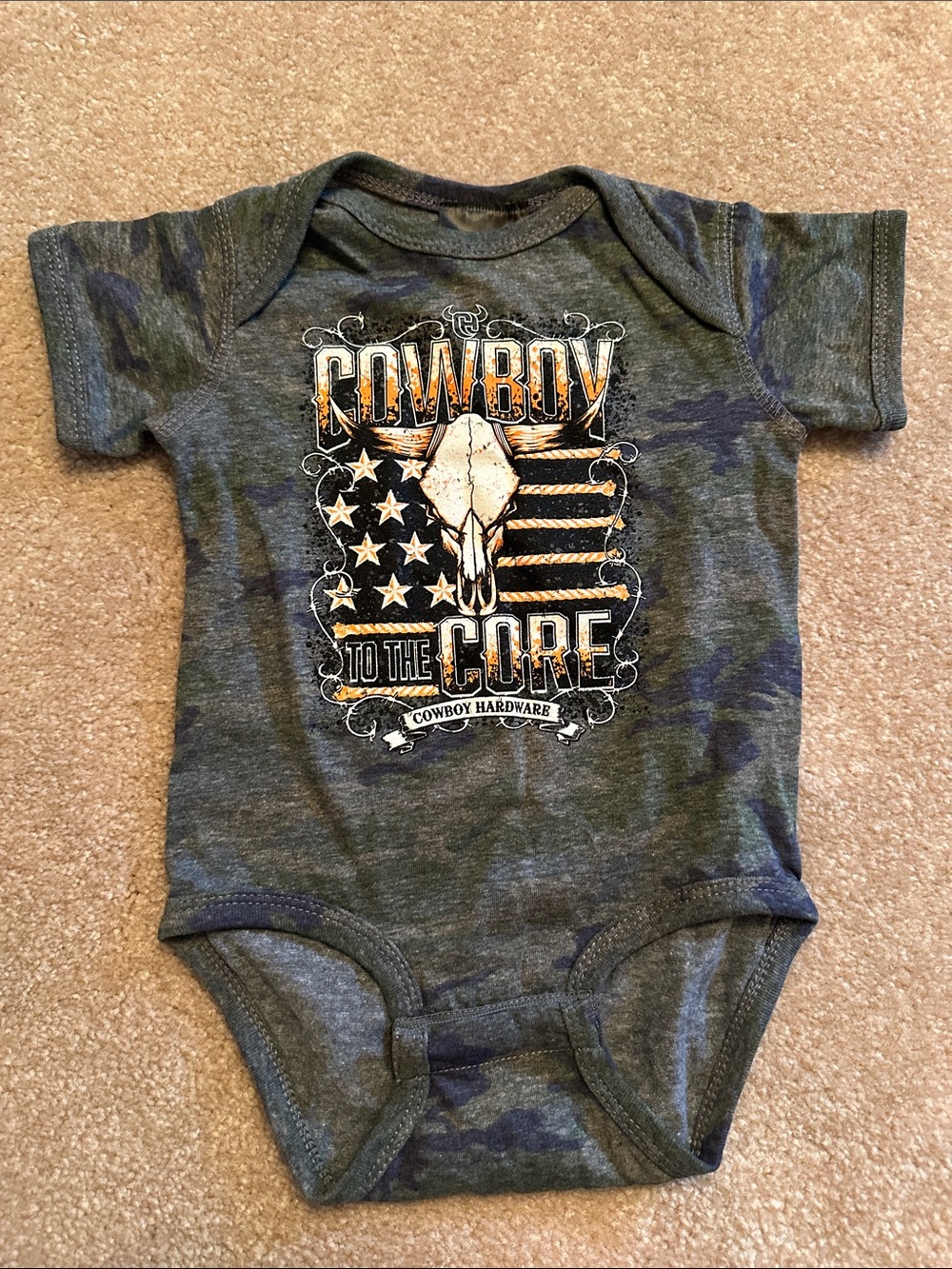 Cowboy to the Core Camo Baby One-Piece
